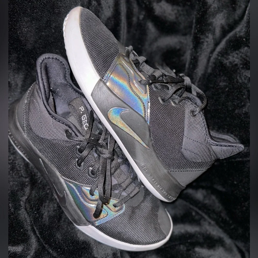 Nike PG 3 Shoe - Black/Gray Black Iridescent Sneakers Paul George
